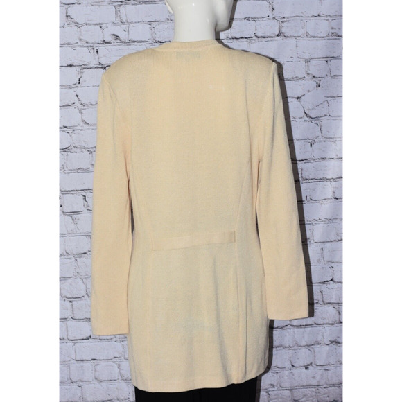 ST. JOHN EVENING KNIT EMBELLISHED LONG SLEEVE CARDIGAN SWEATER SIZE 8 - Picture 2 of 6